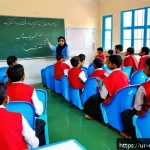 Home 20 학생 맞춤형 학습 - A vibrant classroom scene in a modern Pakistani school, showing a diverse group of students aged aro...