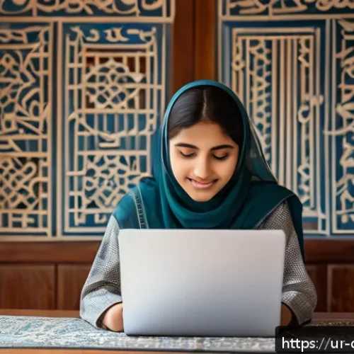 Home 30 디지털 학습의 접근성 향상 - A modern online classroom scene set in a cozy home environment in Pakistan, showing a young Urdu-spe...